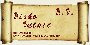 Miško Vulpić vizit kartica